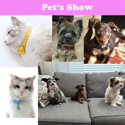 Puppy Collar XS with Bell Leash Set,Nylon Basic Reflective Puppy Collars Paw Print for XXS Xs Small Cat Pet Animal Litter Tiny Kitten Boy Girls, Light Blue