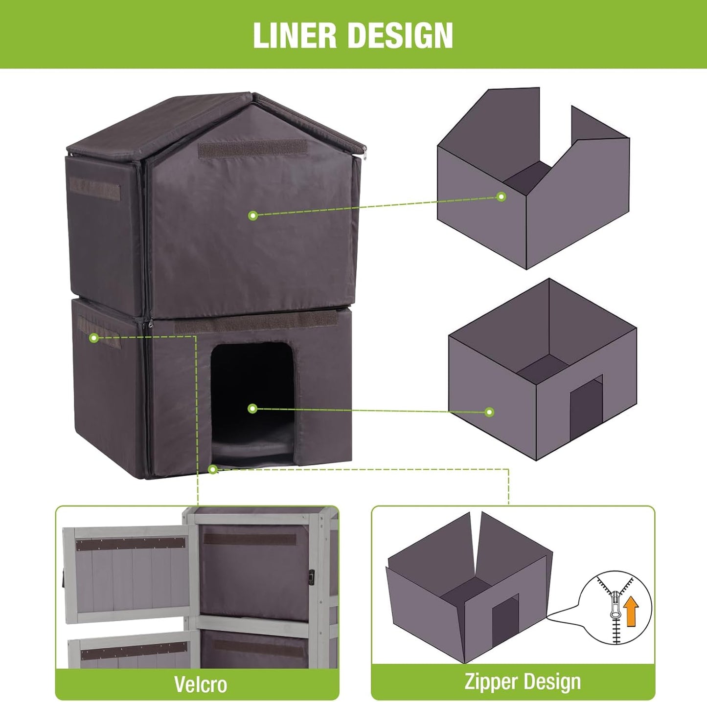 GUTINNEEN Outdoor Cat House Insulated for Winter Waterproof Feral Cat Shelter…