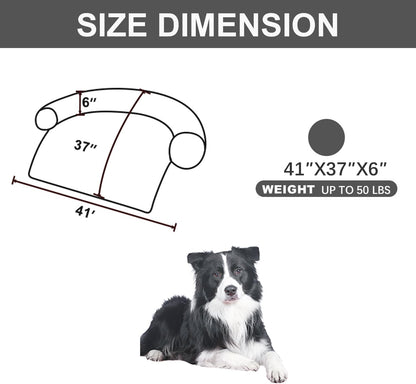 Calming Dogs/Cats Bed Mats, Dog Pad Washable Removable Couch Cover, Plush Long Fur Mat for Pets, Waterproof Lining, Perfect for Small, Medium and Large Dogs and Cats (Dark Gray, 41"x37")