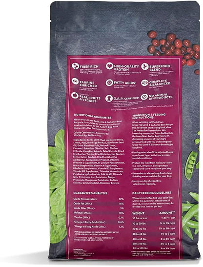 Whole Paws, Grain-Free Dry Adult Dog Food, Grass-Fed Lamb & Garbanzo Bean Recipe, 4 lb (Pack of 2)