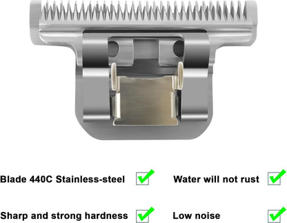 Size T84# Detachable Pet Dog Grooming Stainless Steel Blades,Compatible with Andis/Oster A5/Wahl KM10 Series Dog Clippers,Cut Length 3/32"(2.4mm)