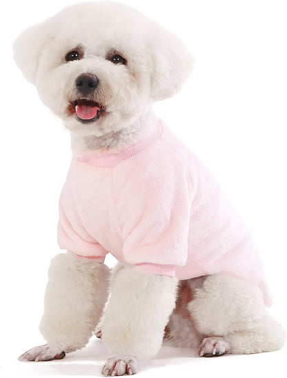 FabriCastle Small Dog Sweaters, 3-Pack Dog Clothes for Small Dogs Girl & Cats, Soft and Warm Pet Coats XXS - XXL, Winter Pet Jackets, Doggy Apparel Costumes (Ballet Pink,SkyBlue,Peach, X-Large)