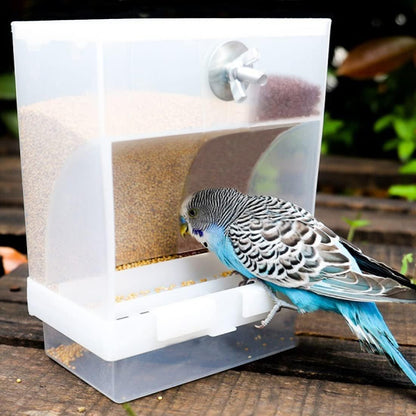 Parrot Automatic Feeder,No-Mess Bird Feeder,Cage Accessories for Budgerigar Canary Cockatiel Finch Parakeet Seed Food Container by Old Tjikko (Large-Capacity-Screw-Fixed Bird Feeder)