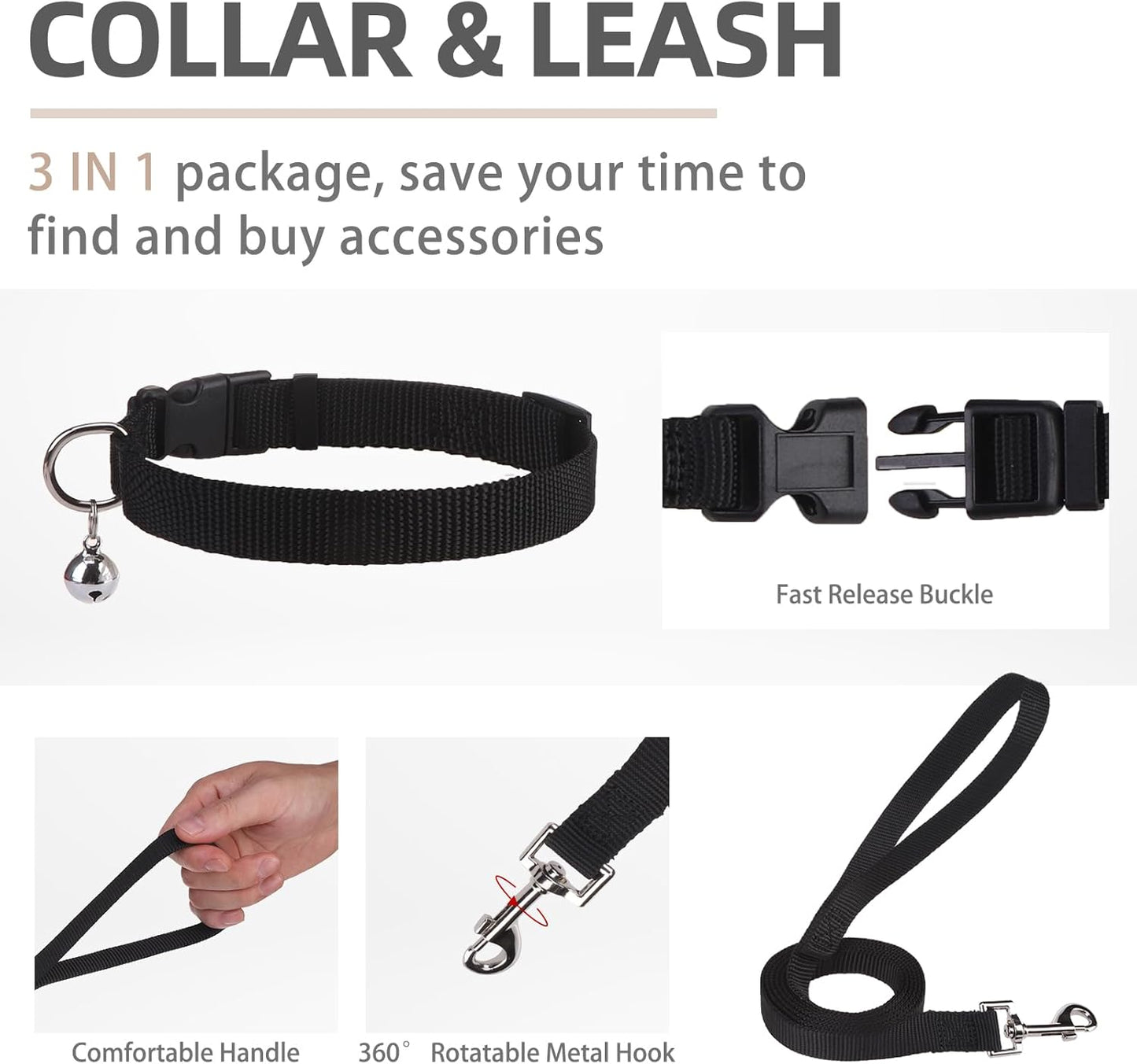 PUPTECK Adjustable Dog Harness Collar and Leash Set Step in No Pull Pet Harness for Small Medium Dogs Puppy and Cats Outdoor Walking Running, Soft Mesh Padded Reflective Vest Harnesses