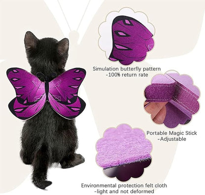 Pet Cat Bat Wings for Halloween Party Decoration, Puppy Collar Leads Cosplay Bat Costume,Cute Puppy Cat Dress Up Accessories