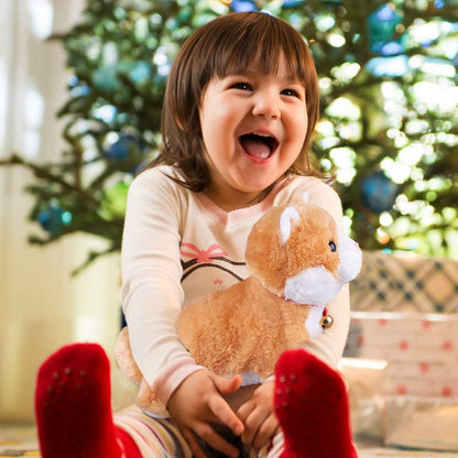 Yellow Robot Cat Plush Stuffed Animal Interactive Meow Kitten Touch Control Electronic Pet Robotic Kitty Toy, Animated Toy Cats for Girls Baby Kids