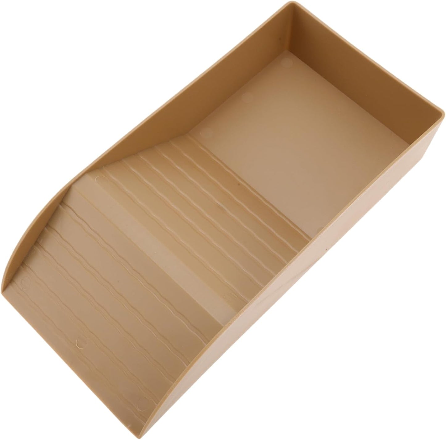 Tortoise Food Dish with Ramp, Plastic Reptile Water Bowl, Tortoise Water Pool, Reptile Climbing Ramp for Turtles Lizards, 13.98"x7.87"x2.36", Brown