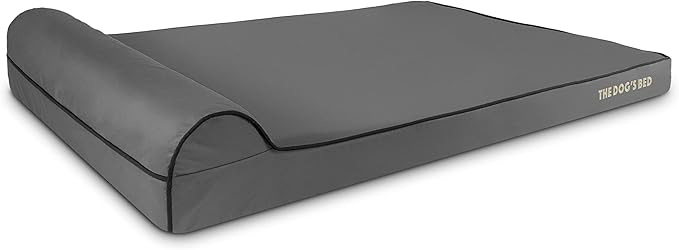 The Dog’s Bed Orthopedic Headrest Dog Bed XXL Grey/Black, Memory Foam, Pain Relief for Arthritis, Hip & Elbow Dysplasia, Post Surgery, Lameness, Waterproof Washable Cover