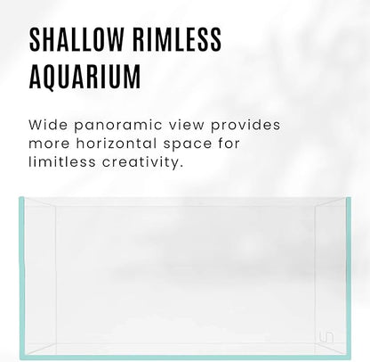 UNS Ultra Clear Rimless Tank - 0.5GAL | 2L - 6.29x6.29x3.14 | 16x16x8 CM, 5mm Glass Thickness, Leveling Mat Included - Low Iron, High Clarity Fish Tank w/ 45° Mitered Edge - [16S]