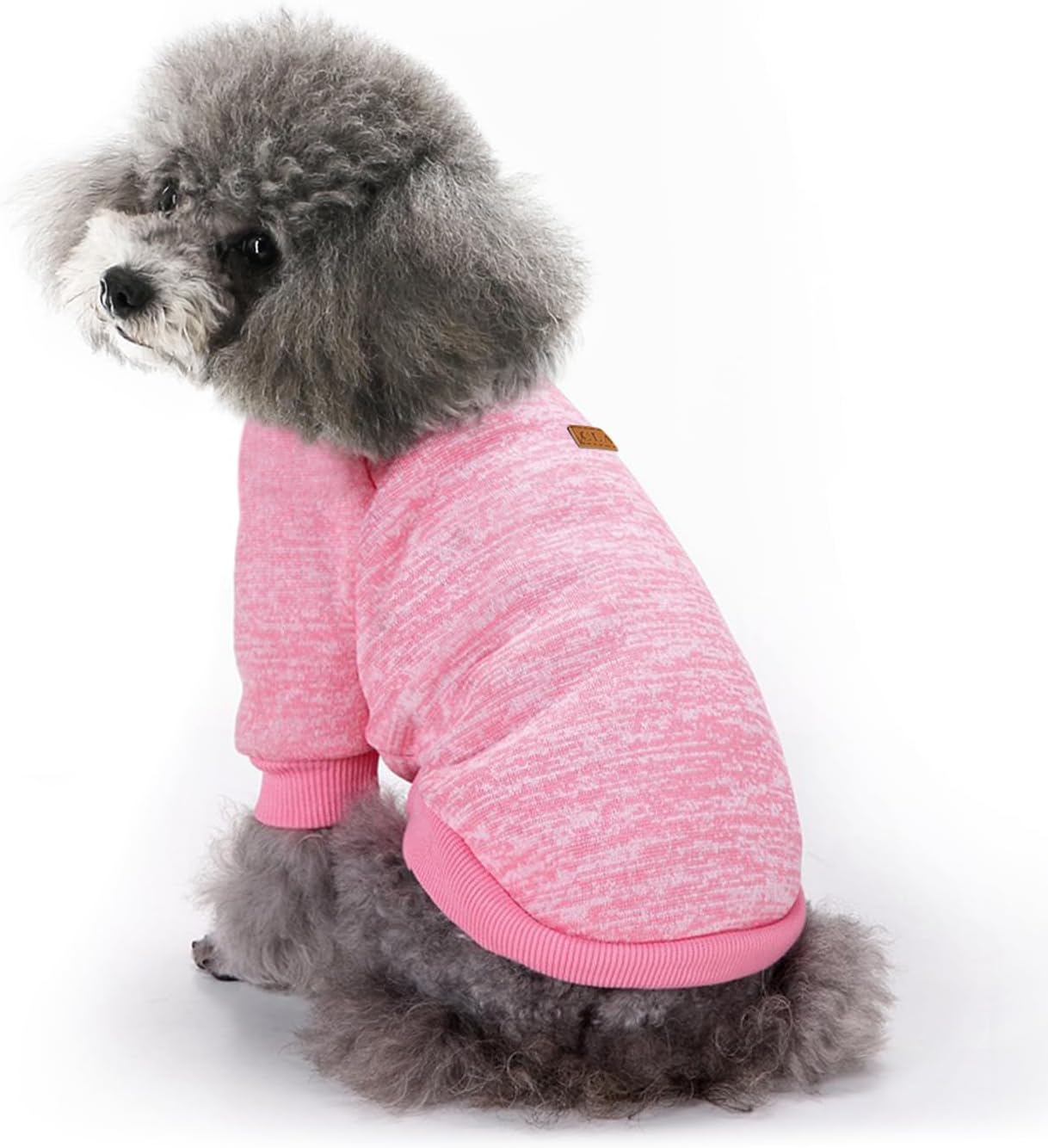 2 Pieces Pet Dog Classic Knitwear Sweater, Fleece Coat for Small,Medium Dogs,Warm Pet Dog Cat Clothes,Soft Puppy Customes for Chihuahua Yorkshire Tzu (Pink Purple,XL)
