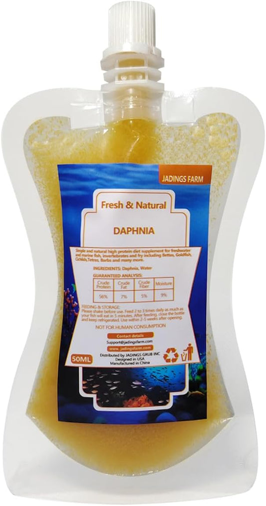Instand Fish Food, 50ml Ready to Use Aquarium Fish Food, Non-Living Daphnia, Food for Betta Saltwater Marine Freshwater Fish (Daphnia)