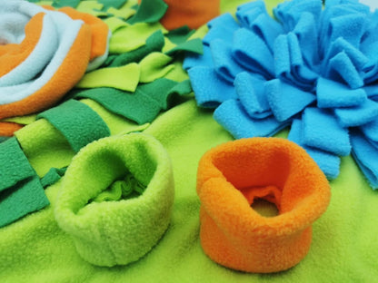 Dogs Snuffle Mat Pet Feeding Mats Puppy Sniffing Pad,Cat Doggies Interactive Puzzle Toys for Multiple Breeds Encourages Natural Foraging Skills,Training and Stress Release (Light Blue)