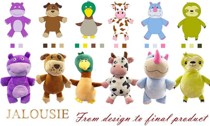 Jalousie Multipack Dog Squeaky Toys Strong Almost Indestructible, with Added Liner for Longer Play Dog Chew Toys (Medium Size - 6 Pack Assorted Animals)