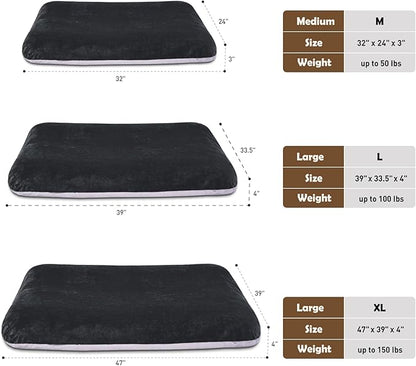 Magic Dog Super Soft Extra Large Dog Bed, 47 Inches Jumbo Orthopedic Foam Pet Beds with Anti Slip Bottom, Dog Sleeping Mattress with Removable and Washable Cover, Dark Grey XL