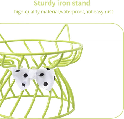 Tilted Elevated Cat Bowl, Food & Water Cat Bowl， Ceramic Pet Food Bowl for Flat Faced Cats, Protect Pet's Spine, Dishwasher Safe