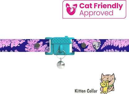 Kittyrama Botanicals Fern Kitten Collar. Award Winning. Hypoallergenic, Quick Release Breakaway, Comfy & Soft. Vet Approved. Other Styles Available