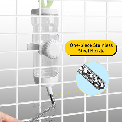 Hamster Water Dispenser,Small Animal Water Bottle Automatic Bottle Dispenser Large Capacity for Rabbits, Guinea Pigs, Hamsters, Ferrets, Chinchillas, Hedgehogs & Rodents (White, 550ML/18.6OZ)