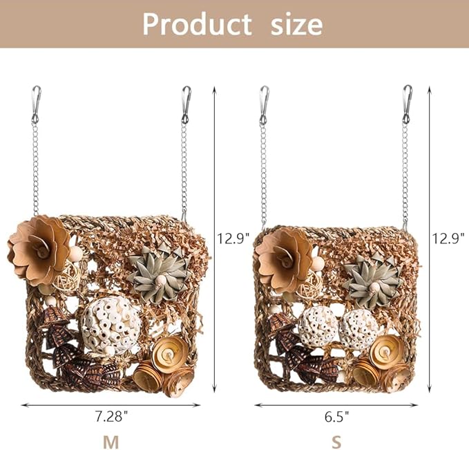 Bird Foraging Toys Natural Bird Toys Conure Toys Parrot Shredding Hanging Toys for Small Birds Parakeet Cockatiel Conure Lovebird Budgie