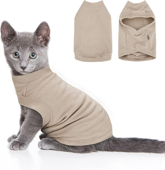 Soft Fleece Dog & Cat Sweatshirt - Warm Pullover Hoodie for Small to Medium Pets - Comfortable Winter Clothes for Cold Weather