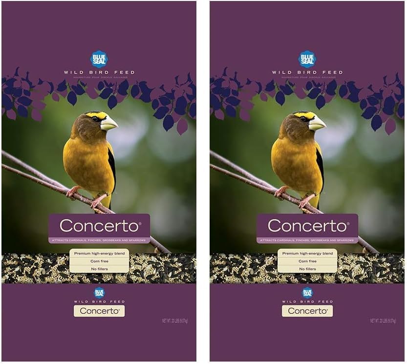 Blue Seal Concerto Wild Bird Seed | Premium High-Energy Blend | No Fillers, Corn-Free | Attracts a Wide Variety of Wild Outside Birds | Convenient Shell-Free Mix | Made in USA | 8 Pound Bag