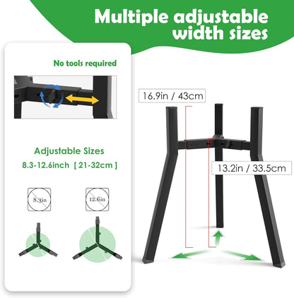 Elevated Dog Bowl Stand for Large Dogs, Adjustable Width 8.2-12.6", 16.9" Tall Single Raised Dog Food Water Stand,Bowl Not Included