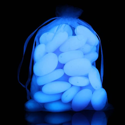 Shiny Stone Glow in The Dark Pebbles,Decorative Glow Stones,Fish Tank Aquarium Gravel,Glow Pebbles for DIY Garden Gifts Decoration(Big Size, 3-4cm, 400g/14.1oz) (Purple)