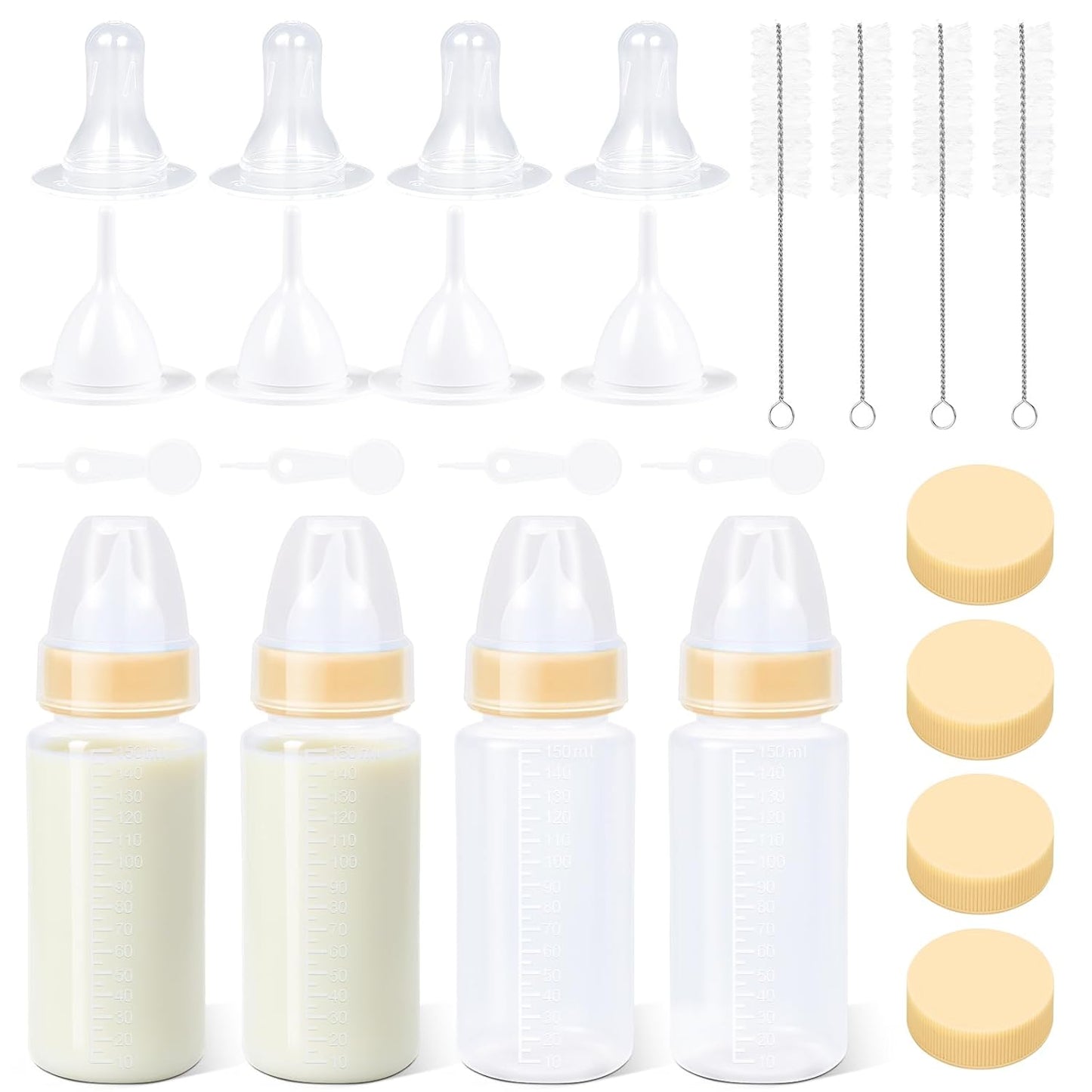 Puppy Kitten Nursing Bottle 5oz - Small Animal Feeding Kit with Nipples | Hand Feeding Supplies for Puppies, Kittens, Rabbits, Ferrets & Newborn Pets