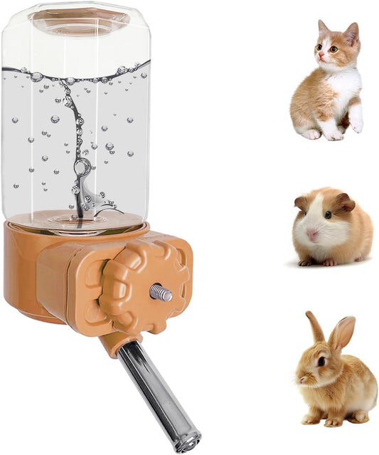 LOS ANDES No-Drip Water Bottle/Feeder for Guinea Pigs/Hamsters/Bunnies/Ferrets/Squirrel/Hedgehog/Other Small Pets, Weather Resistant Cage Water Bottles for Dogs/Cats, 18.5oz, Orange