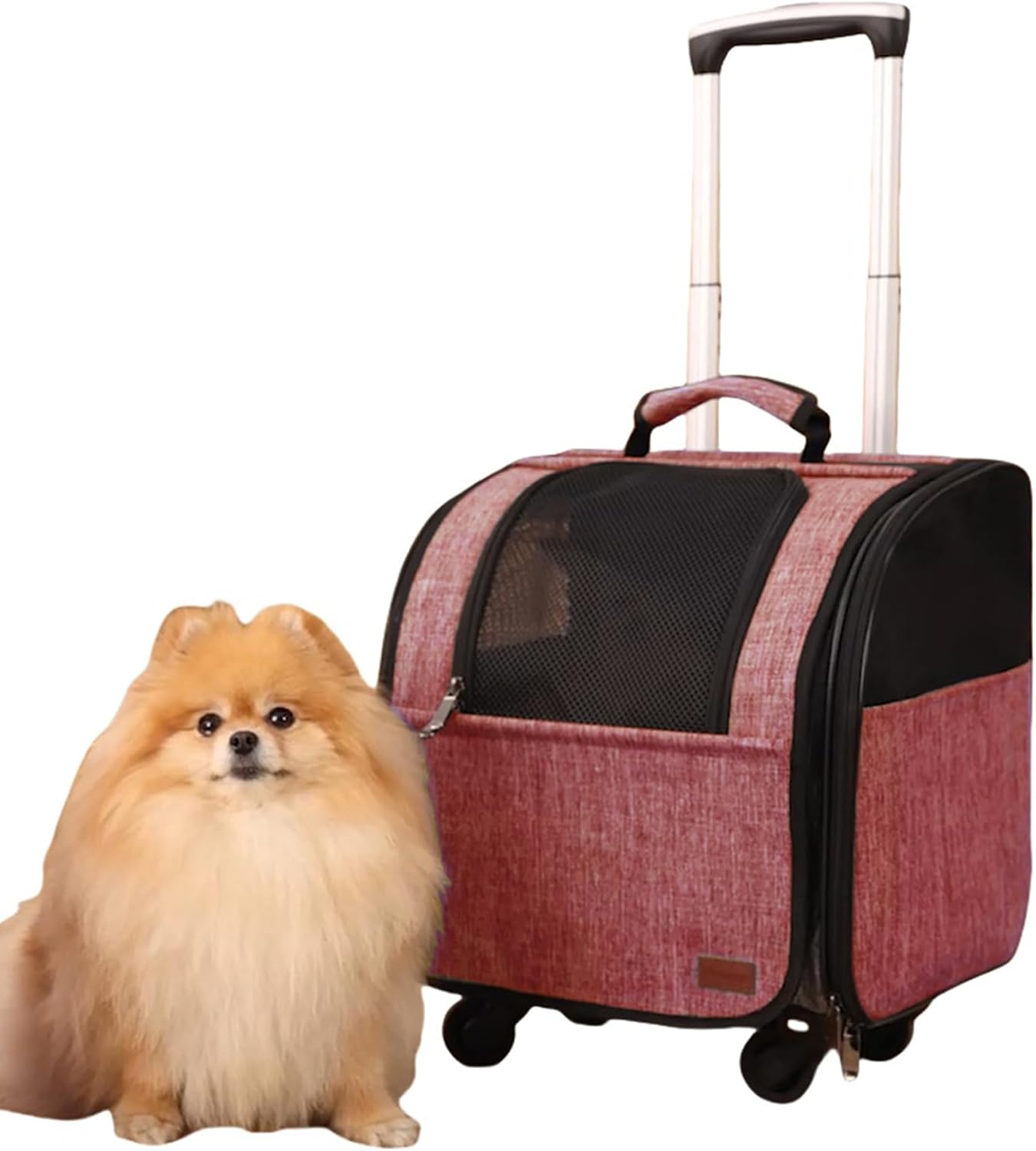 HSC PET Dog Strollers Small Dog Backpacks Softsides Carriers for Elderly Pets Strollers Travel Bags Puppy Detachable Rolling Wheels Small Animal Like Bunny Rabbit Kittens Puppy Outdoor (Pink)