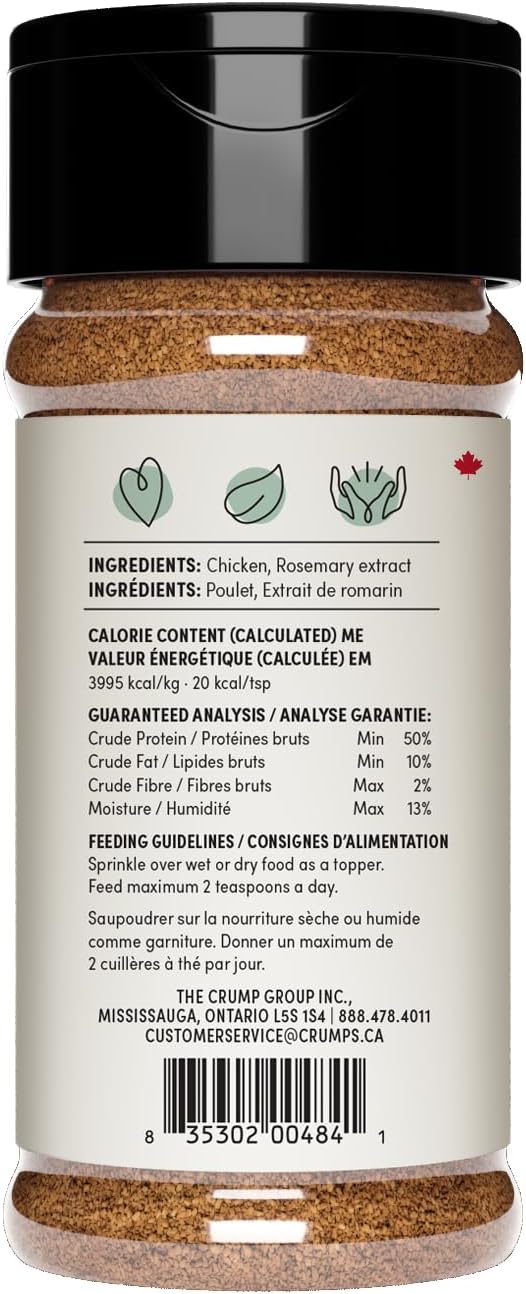 CRUMPS NATURALS Chicken Sprinkles 4.2oz, Dog Treats, Sprinkles, Toppers