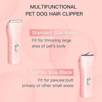 Dog Grooming Cilppers,Handy & Powerful Pet Electric Hair Trimmer Kits Waterproof Cordless Rechargeable Grooming Shavers for Small Dogs and Cats