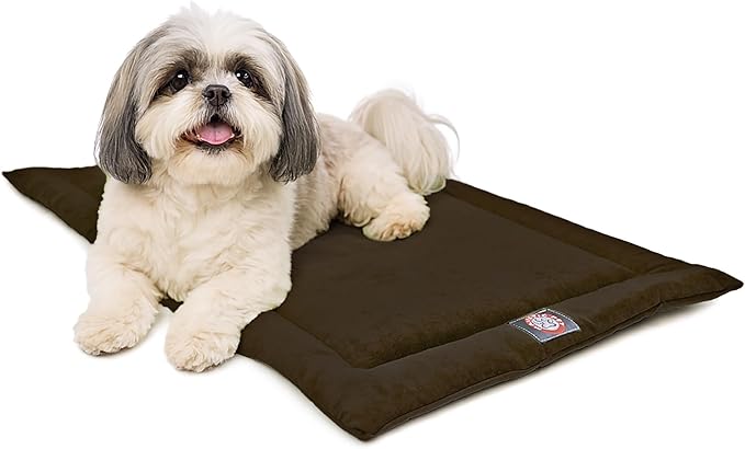 Majestic Pet Orthopedic Memory Foam Dog Crate Mat - Plush Pet Bed Pad for Crates & Kennels | USA Crafted | 24"x18" Villa Storm