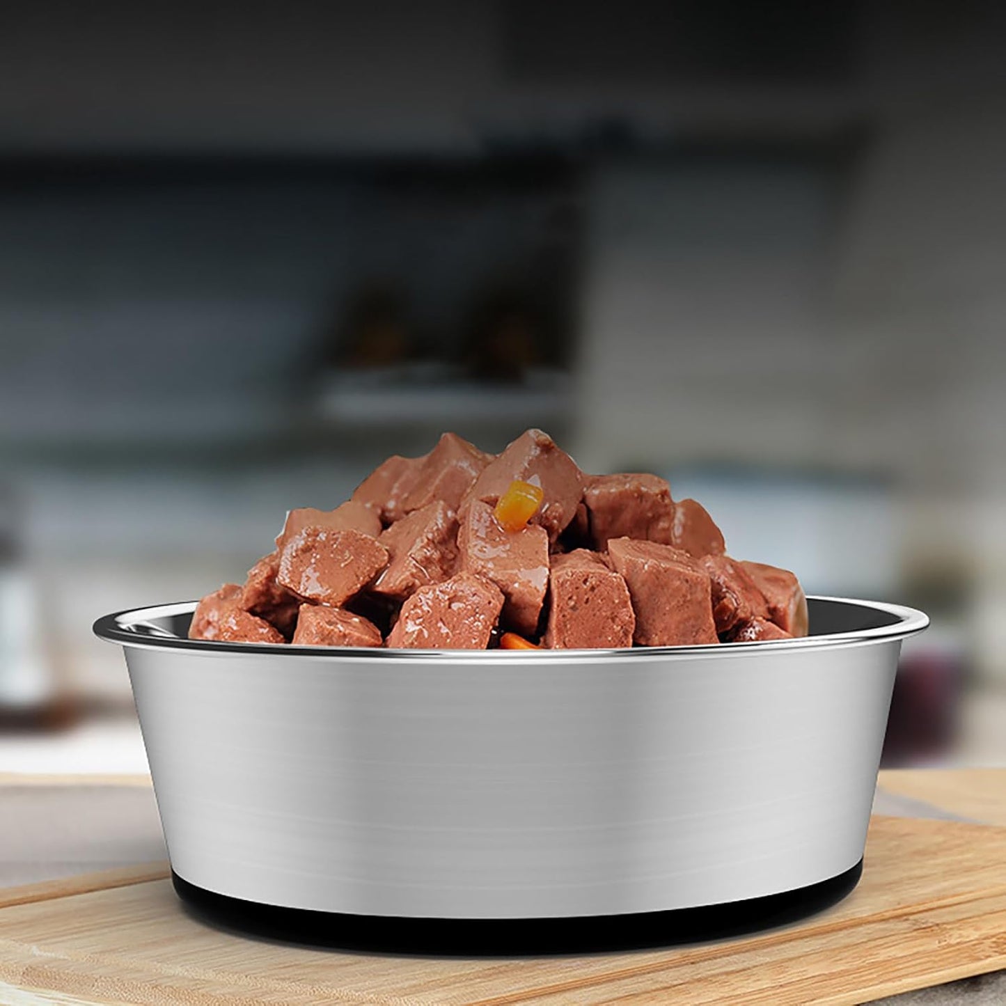 YINGFAN Dog Bowls 2 Pack Durable Heavy Duty Stainless Steel Dog Bowls Non-Slip Basic Bowl for Dogs with Rubber Base (Holds 2 Cups)