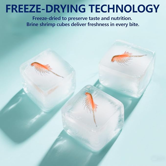 Freeze Dried Brine Shrimp Cubes 3 OZ, Brine Shrimp Freeze Dried Aquatic Foods for Tropical Fish Marine Fish and Aquatic Turtles.