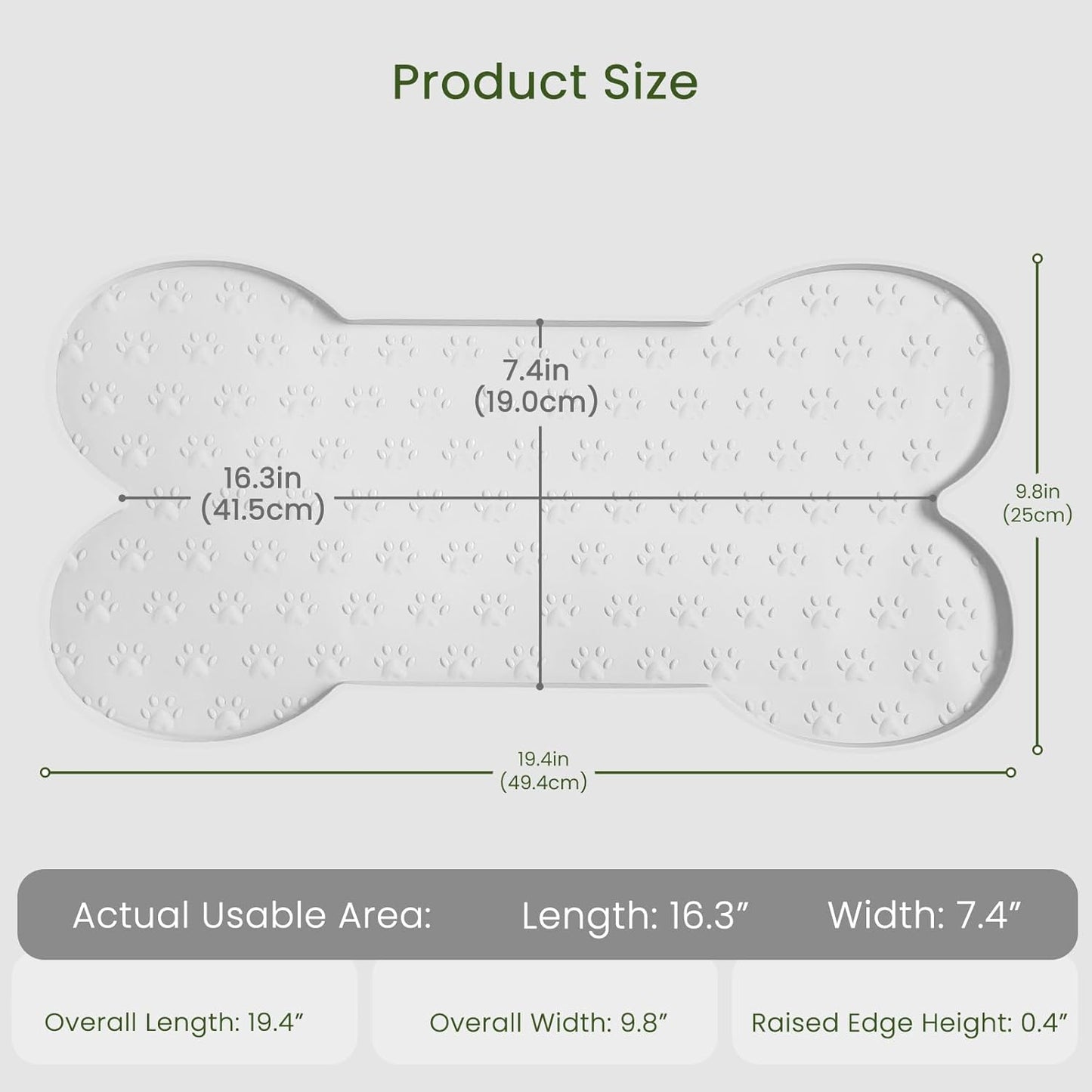 Dog Food Mat Anti-Slip Silicone Dog Bowl Mat Thicker Pet Placemat Waterproof Cat Feeder Pad with Raised Edge Puppy Kitten Feeding Mats Suitable Small Medium-Sized Dogs Cats Eating Tray