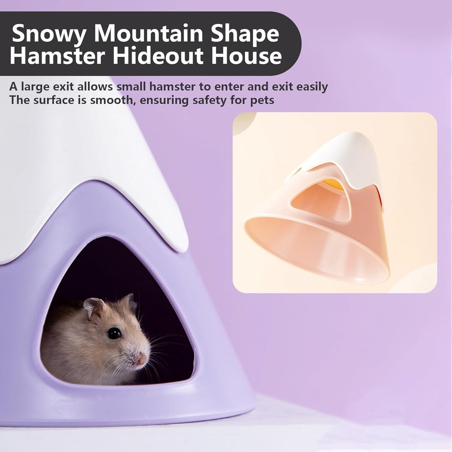 Hamster Hideout, Snowy Mountain Shape Hamster Hide House,Cute Small Animal Habitat Hideaway Hut for Syrian Hamsters, Mice, Gerbils, Rats (Green)