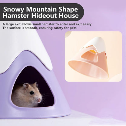 Hamster Hideout, Snowy Mountain Shape Hamster Hide House,Cute Small Animal Habitat Hideaway Hut for Syrian Hamsters, Mice, Gerbils, Rats (Green)