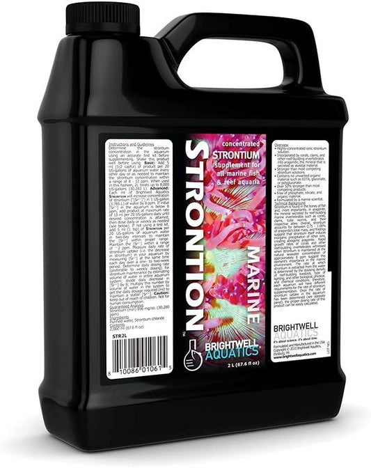 Brightwell Aquatics Strontion High-Strength Ionic Strontium Supplement for Reef Aquariums Supports Coral Skeletal Growth Aragonite Formation SPS LPS, 2L