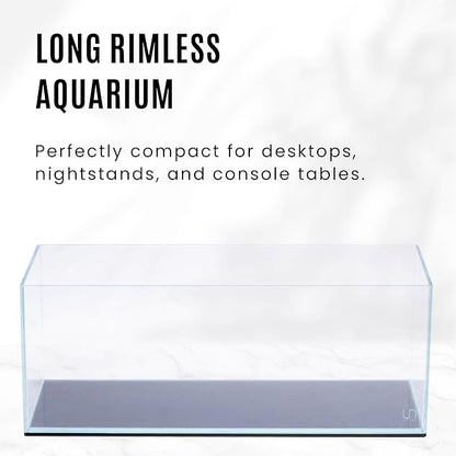 UNS Ultra Clear Rimless Tank - 3.4GAL | 13L - 17.71x6.69x6.69 | 45x17x17 CM, 5mm Glass Thickness, Leveling Mat Included - Low Iron, High Clarity Fish Tank w/ 45° Mitered Edge - [45L]