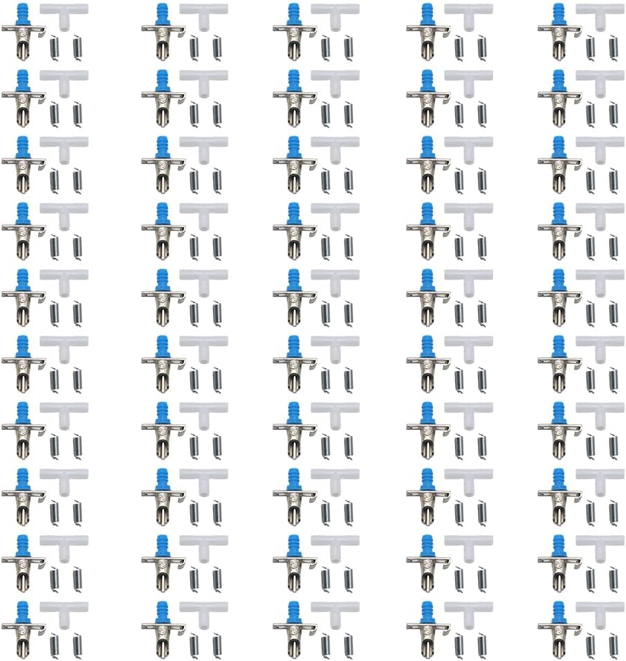 50PCS Automatic Water Rabbit Nipple Drinker Feeders for Rabbit Guinea Pig Ferret Rat Mouse Poultry Watering System (Blue)