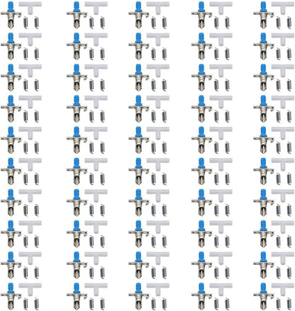 50PCS Automatic Water Rabbit Nipple Drinker Feeders for Rabbit Guinea Pig Ferret Rat Mouse Poultry Watering System (Blue)