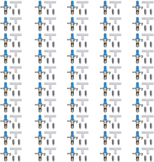 50PCS Automatic Water Rabbit Nipple Drinker Feeders for Rabbit Guinea Pig Ferret Rat Mouse Poultry Watering System (Blue)