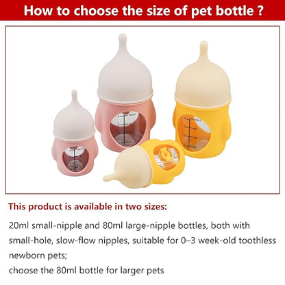 Puppy Bottles for Nursing，Kitten Bottles for Nursing，Pet Feeding Bottle，(Yellow- 20ml)