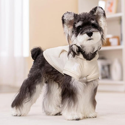 Koneseve Dog Hoodie Fleece, Cat Sweater Warm with Pocket - Soft Clothes for Daily Wear, Basic Hooded Sweatshirts, Winter Coat Clothing, Comfort Tee Shirt Fit for All Breeds Pet - Beige - XL