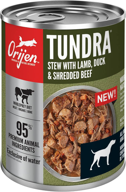 ORIJEN Real Meat Shreds, Grain-Free, Tundra Stew, Premium Wet Dog Food