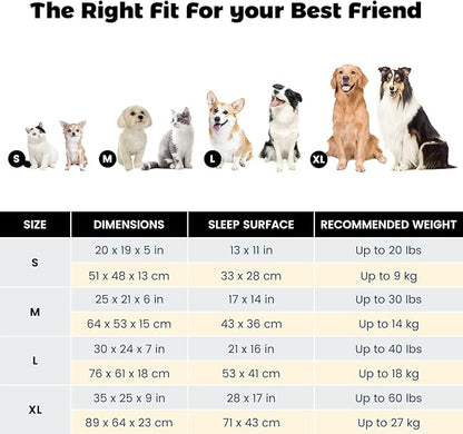 Miguel Dog Bed with Removable Cushion/Pillow for Medium Small Dogs, Washable Pet Bed with Side Easy to Wash Puppy Bed, Large Rectangle Cat Bed for Indoor Cat with Anti-Slip Bottom, Gray 35 Inch