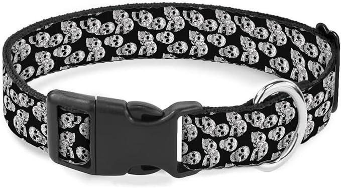 Halloween Skeleton Head Skull Pet Collar Cat Dog Neck Strap Quick Release Buckle Adjustable Female Male Puppy Corgi