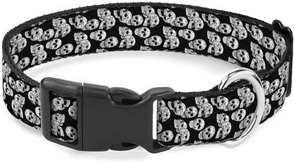 Halloween Skeleton Head Skull Pet Collar Cat Dog Neck Strap Quick Release Buckle Adjustable Female Male Puppy Corgi