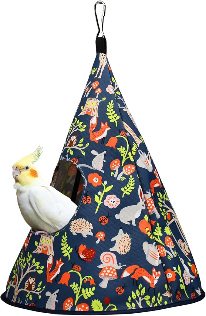 Parrot Cockatiel Warm House Bird Nest Bed All Season Hanging Hammock Birds Sleeping Bed Parrot Hideaway Bed Polyester Fabric Washable for Parakeet Cockatiels Budgies Lovebird
