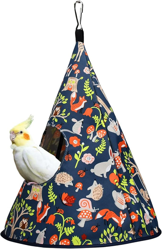 Parrot Cockatiel Warm House Bird Nest Bed All Season Hanging Hammock Birds Sleeping Bed Parrot Hideaway Bed Polyester Fabric Washable for Parakeet Cockatiels Budgies Lovebird